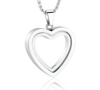 ZEZILE Collier d’urne en verre coeur pour les cendres femmes amour coeur crémation bijoux pour les cendres souvenir Memorial bijoux