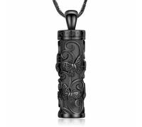 ZEZILE Collier d’urne papillon pour cendres Bar cylindrique pour femmes pendentif souvenir Souvenir Bijoux de crémation