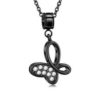 ZEZILE Collier d’urne papillon pour cendres cristal crémation bijoux en acier inoxydable cendres pendentif pour les femmes souvenir mémorial pour les bijoux