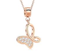 ZEZILE Collier d’urne papillon pour cendres cristal crémation bijoux en acier inoxydable cendres pendentif pour les femmes souvenir mémorial pour les bijoux
