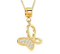 ZEZILE Collier d’urne papillon pour cendres cristal crémation bijoux en acier inoxydable cendres pendentif pour les femmes souvenir mémorial pour les bijoux