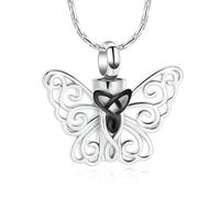 ZEZILE Collier d’urne papillon pour cendres en acier inoxydable crémation bijoux creux cendres pendentif pour les femmes souvenir mémorial pour les bijoux
