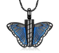 ZEZILE Collier d’urne papillon pour cendres pour femmes Bijoux de crémation papillons Pendentif d’urne Porte-cendres Cadeau commémoratif