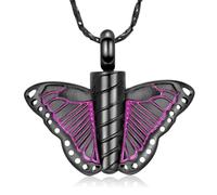 ZEZILE Collier d’urne papillon pour cendres pour les femmes hommes papillon crémation bijoux urne pendentif cendres porte souvenir Memorial cadeau