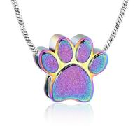 ZEZILE Collier d’urne patte d’animal de compagnie pour cendres Memorial souvenir urne médaillon crémation bijoux pendentif pour animaux de compagnie collier urne pour chien chat