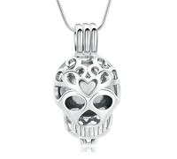 ZEZILE Collier d’urne pour cendres crâne crémation bijoux en acier inoxydable souvenir mémorial pendentif en cendre pour hommes femmes urne creuse collier