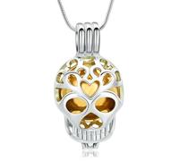 ZEZILE Collier d’urne pour cendres crâne crémation bijoux en acier inoxydable souvenir mémorial pendentif en cendre pour hommes femmes urne creuse collier