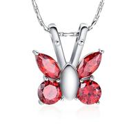 ZEZILE Collier d’urne pour cendres papillon crémation bijoux cristal cendres pendentif en acier inoxydable souvenir urne commémorative bijoux pour femmes
