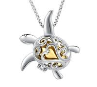 ZEZILE Collier d’urne pour cendres tortue crémation bijoux en acier inoxydable cendres pendentif pour femmes hommes mémorial animal de compagnie cendres bijoux souvenir