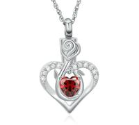 ZEZILE Collier d’urne rose pour cendres coeur crémation bijoux en acier inoxydable pendentif cristal souvenir urne commémorative bijoux pour femmes hommes