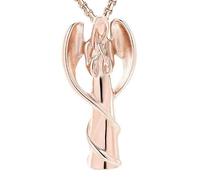 ZEZILE Collier de crémation en acier inoxydable avec forme d’ange fée pour femmes, urne mémoriale, bijouse pour contenir les cendres