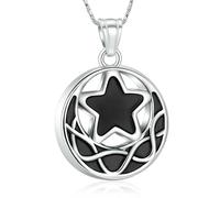 ZEZILE Collier de crémation pour cendres lune étoile breloque urne de crémation pendentif cendres collier commémoratif pour femme