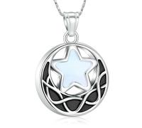 ZEZILE Collier de crémation pour cendres lune étoile breloque urne de crémation pendentif cendres collier commémoratif pour femme