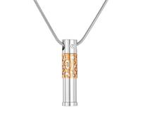 ZEZILE Collier pendentif de crémation en acier inoxydable pour cendres humaines, bijoux cylindriques dans une urne commémorative, souvenir pour les êtres chers
