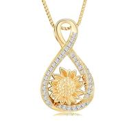 ZEZILE Collier urne de tournesol pour cendres crémation bijoux en acier inoxydable cendres pendentif souvenir bijoux commémoratifs de l’être cher