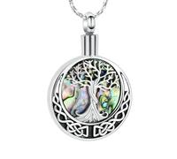 ZEZILE Colliers d’urnes pour cendres Bijoux de crémation pour cendres Arbre de vie/Papillon Souvenir de crémation