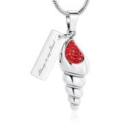 ZEZILE Conque crémation bijoux urne en cristal collier pour cendres en acier inoxydable cendres pendentif pour femmes hommes Memorial collier souvenir