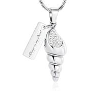 ZEZILE Conque crémation bijoux urne en cristal collier pour cendres en acier inoxydable cendres pendentif pour femmes hommes Memorial collier souvenir