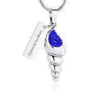 ZEZILE Conque crémation bijoux urne en cristal collier pour cendres en acier inoxydable cendres pendentif pour femmes hommes Memorial collier souvenir