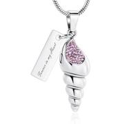 ZEZILE Conque crémation bijoux urne en cristal collier pour cendres en acier inoxydable cendres pendentif pour femmes hommes Memorial collier souvenir