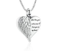 ZEZILE Crémation bijoux ange aile coeur urne collier pour cendres souvenir médaillon commémoratif pendentif urne bijoux