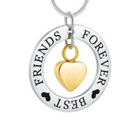 ZEZILE Crémation Bijoux Cercle de Vie Urne Collier pour Cendres En Acier Inoxydable Coeur Souvenir Mémorial Bijoux Cendres Pendentif Pour Femmes