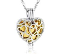ZEZILE Crémation Bijoux Coeur Urne Colliers pour Cendres Pour Les Femmes En Acier Inoxydable Mémorial Cendres Souvenir Hollow Pendentif Collier