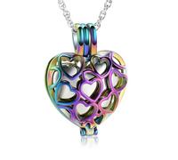 ZEZILE Crémation bijoux collier pour cendres Memorial urne creux amour coeur pendentif avec petit coeur pot souvenir personnalisable