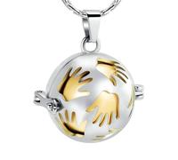 ZEZILE Crémation bijoux creux main urne collier souvenir avec petit pot cendres support boule forme pendentif