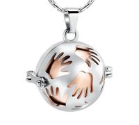 ZEZILE Crémation bijoux creux main urne collier souvenir avec petit pot cendres support boule forme pendentif
