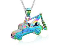 ZEZILE Crémation Bijoux Crochet Bras Voiture Urne Collier Pour Cendres En Acier Inoxydable Cendres Pendentif Pour Femmes Hommes Souvenirs Collier Commémoratif