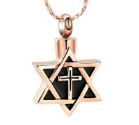 ZEZILE Crémation Bijoux Croix Urne Collier pour Cendres En Acier Inoxydable Souvenir Urne Mémoriale Bijoux Croix Cendres Pendentif pour Hommes Femmes