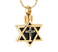 ZEZILE Crémation Bijoux Croix Urne Collier pour Cendres En Acier Inoxydable Souvenir Urne Mémoriale Bijoux Croix Cendres Pendentif pour Hommes Femmes