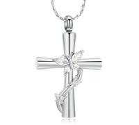 ZEZILE Crémation Bijoux Croix Urne Colliers pour Cendres En Acier Inoxydable Cendres Pendentif Papillon Souvenir Bijoux Commémoratifs Pour Femmes Hommes