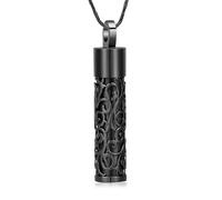 ZEZILE Crémation Bijoux Cylindre Urne Collier pour Cendres Avec Cendres Cridées Souvenir Urne Médaillon Collier