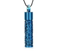 ZEZILE Crémation Bijoux Cylindre Urne Collier pour Cendres Avec Cendres Cridées Souvenir Urne Médaillon Collier