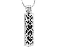 ZEZILE Crémation Bijoux Cylindre Urne Collier pour Cendres Pour Femmes Hommes Souvenir Mémorial Humain Animal de Compagnie Cendres Holder