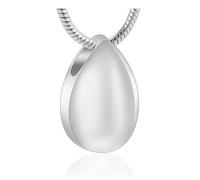 ZEZILE Crémation bijoux en acier inoxydable goutte d’eau forme cendres collier souvenirs commémoratifs urne mémorial cendres souvenir