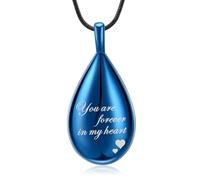 ZEZILE Crémation bijoux en forme de larme urne collier pour cendres en acier inoxydable mémorial humain animal de compagnie cendres pendentif souvenir pour femmes hommes