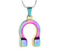 ZEZILE Crémation Bijoux Fer à cheval Urne Collier pour Cendres Souvenir Bijoux Mémoriaux Pour Cendres Humain/Animal de Compagnie