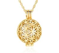 ZEZILE Crémation Bijoux Fleur Creux Pendentif Boule Urne Colliers pour Cendres Souvenir En Acier Inoxydable Souvenir Cadeau Pour Femmes Hommes
