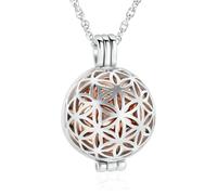 ZEZILE Crémation Bijoux Fleur Creux Pendentif Boule Urne Colliers pour Cendres Souvenir En Acier Inoxydable Souvenir Cadeau Pour Femmes Hommes