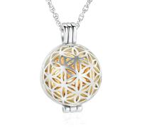 ZEZILE Crémation Bijoux Fleur Creux Pendentif Boule Urne Colliers pour Cendres Souvenir En Acier Inoxydable Souvenir Cadeau Pour Femmes Hommes