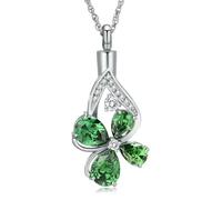 ZEZILE Crémation Bijoux gouttelettes d’eau urne Collier pour cendres Cristal Cendre Pendentif en acier inoxydable Souvenir Bijoux commémoratifs pour les femmes