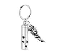 ZEZILE Crémation Bijoux Patte Impression Urne Porte-clés pour Cendres Humaines Chat Chien Mémorial Kepsake Bijoux pour Femmes Hommes