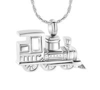 ZEZILE Crémation Bijoux Petit Train Urne Collier pour Cendres En Acier Inoxydable Souvenir Bijoux Mémorial Cendres Humaines Pendentif Pour Femmes Hommes