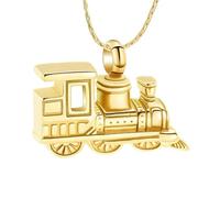 ZEZILE Crémation Bijoux Petit Train Urne Collier pour Cendres En Acier Inoxydable Souvenir Bijoux Mémorial Cendres Humaines Pendentif Pour Femmes Hommes