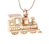 ZEZILE Crémation Bijoux Petit Train Urne Collier pour Cendres En Acier Inoxydable Souvenir Bijoux Mémorial Cendres Humaines Pendentif Pour Femmes Hommes