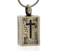 ZEZILE Crémation Bijoux pour Cendres Pendentif Urne commémorative Collier Croix Gravé Souvenir Cendres Porte