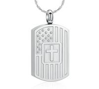 ZEZILE Crémation Bijoux pour Cendres Urne commémorative Collier Croix Carré Pendentif Cendres Titulaire Souvenir funéraire humain